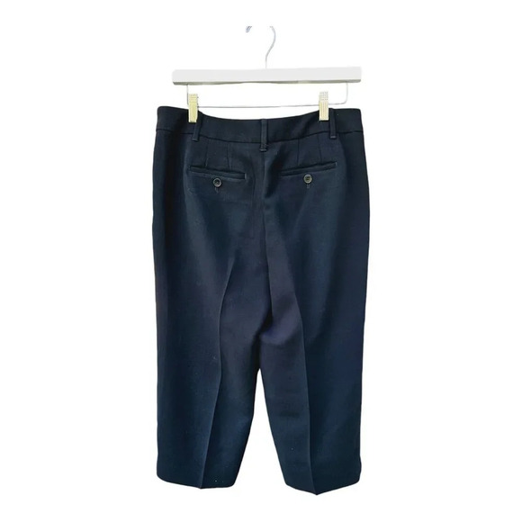 Talbots Cropped Black Wide Leg Dress Pants Polyester Size 8 Petite Flat Front - Picture 2 of 8